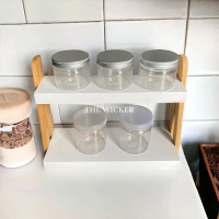 Rak Toples Bumbu Dapur Rak 2 Tingkat Kayu / Rak Serbaguna / Rak Mini