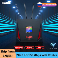 KuWFi 4G WiFi Router 150Mbps Wireless WiFi Router SIM Card Slot Rj45 Broadband Router LTE 4G Wireless Router Hotspot Coverage