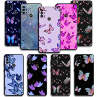 Purple Pink Black Bling Butterfly For Motorola G200 G60 G50 G31 G30 G22 G9 G8 Power Lite Plus Edge 20Lite 30Pro One Fusion Cover