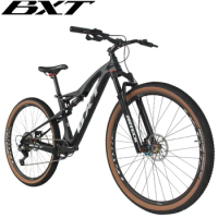 BXT MTB Carbon Fibre Full Suspension Bike 29er MTB Disc Brake XC Bicycle 1x11 Speed Suspension Bike