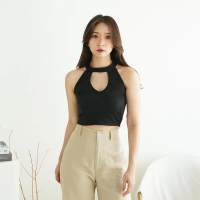 Korean Halter Tank top U-NECK Tanktop Crop Tank Top Basic Halter Melar 178