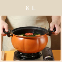 Home Kitchen Pumpkin Shape Micro Pressure Cooker,8 L Non-Stick Multi-Functional Stewing And Boiling Soup Pot