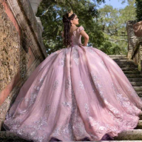 Laboum Quinceanera Dress 2024 Off Shoulder Princess Prom Ball Gown Sweet 16 XV Years Old Miss Birthday Pageant Mexican Dress