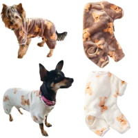 Pet Autumn Winter Pajamas Puppy Cute Bear Jumpsuit Dog Plush Jacket for Small Medium Dogs Cats Clothes Chihuahua Teddy Costumes