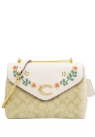 Coach Coach Tammie Shoulder Bag In Signature Canvas With Floral Whipstitch - Light Brown
