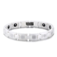 White Ceramic Bracelets for Women Healthy Care Magnetic Energy Adjustable Woman