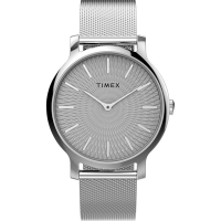 TIMEX  天美時 風格系列  34mm 超薄米蘭帶優雅手錶  (銀TXTW2V92900)