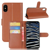 iP10 Case for Apple iPhone 10 X iPhone-X Cases Wallet Card Stent Lichee Pattern Flip Leather Covers Cover black for iPhone10