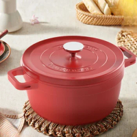 cast iron enamel pot stylish non-stick pan color stewing pots versatile cooking utensils thickened braise wok antiScratchok ware