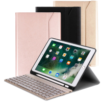Powerway For iPad Air3/Pro10.5吋專用尊榮型三代筆槽分離式鋁合金超薄藍牙鍵盤/皮套