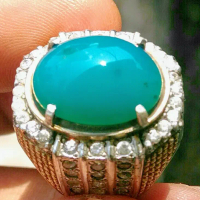 Natural BACAN DOKO MAJIKO BLUISH Kantoran Crystal Clean Set in Ring