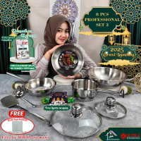 Supra New 8Pcs Panci Set Stainless Professional Set 3 Series Impact Bottom / Cookware Wajan Masak Pe
