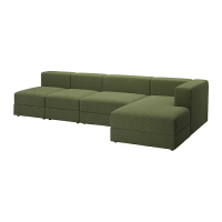 JÄTTEBO 4.5座位沙發連躺椅, 右側/samsala 深黃綠色, 330x160x71 公分