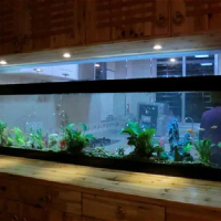 Embedded Ecological Fish Tank Sideboard Cabinet Desktop Aquarium Glass Living Room Wine Cabinet Fish Tank
