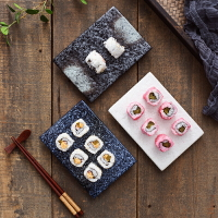 日式陶瓷壽司盤創意長方形盤子點心盤小吃碟牛排盤甜品盤平盤菜盤