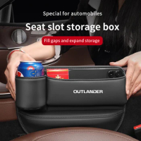 Car Storage And Finishing Leather Gap Storage Box For Mitsubishi Outlander ASX Ralliart Interior Sewn Leather Box Auto parts