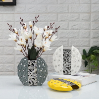 現代簡約花瓶歐式客廳陶瓷花器餐桌干花插花臺面會所裝飾品擺件