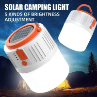 Camping Light Bulb Ultra Bright Solar LED 6 Lighting Modes USB Rechargeable Power Bank Sesuai untuk 