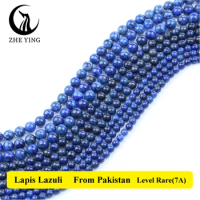 Natural Lapis Lazuli Gemstone Beads Round Smooth Beads For Bracelet Making DIY Accessories Strand 6/8/10mm