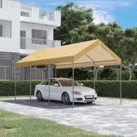 10' x 20' Carport, Portable Garage &amp; Patio Canopy Tent Storage Shelter, Adjustable Height, Anti-UV Cover for Car, Wedding