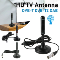 HD TV Antenna 300cm Coax Cable Digital Receiving Antenna DVB-T DVB-T2 DAB Indoor Outdoor Digital HD Freeview Aerial for Smart TV
