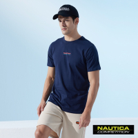 Nautica 男裝 COMPETITION繽紛幾何LOGO設計短袖T恤-深藍