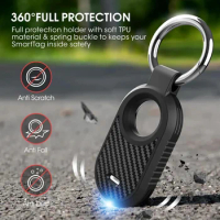 Carbon Fiber Style Case For Samsung Galaxy Smart Tag 2 Locator Anti-lost Backpack Keychain TPU Soft Silicone Protect Back Cover