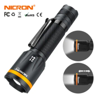 NICRON F51 Zoomable LED Flashlight 600 Lumens 14500 Li-ion Battery IPX4 Waterproof For Riding Outdoor Mini LED Torch Light