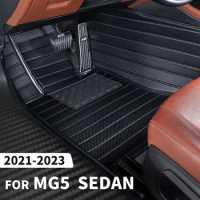 Custom Carbon Fibre style Floor Mats For Morris Garages MG5 sedan 2021-2023 Foot Carpet Cover Automobile Interior Accessories