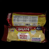 Sun Biskuit Marie Susu 80gr, Sun Biskuit Marie Keju 80gr Sun Biskuit Marie Susu 80gr (Merah Kuning)