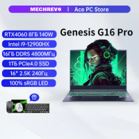 MECHREVO Genesis G16 Pro Intel i9 12900HX RTX4060 Gaming Laptop 16" 2.5K QHD 240Hz 100%sRGB 16G DDR5 1TB SSD Game Notebook