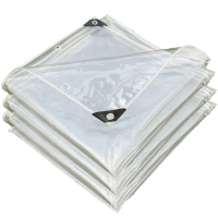 【poko】PVC透明防雨布 1*2m 包邊附綁繩(防水防布 塑膠布 保護膜 雨棚 溫室 陽台遮雨布)