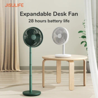 JISULIFE Desk Fan 8000mAh Portable Rechargeable Fan 5 Speeds Silent Table Fan for Home Office Mini V