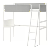 VITVAL 高腳床框附桌面, 白色/淺灰色, 97x195 公分