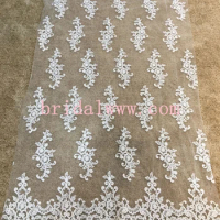 OL3415BCL quality beaded bridal lace fabric off white light ivory