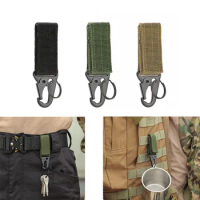1PC Outdoor Tactical Nylon Webbing Carabiners Buckle Keychain Multi-functional Mountaineering Olecranon Hook MOLLE Key Belt