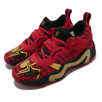 【adidas 愛迪達】籃球鞋 D.O.N. Issue 3 J 大童 女鞋 紅金黑 米契爾 聯名款 漫威 童鞋(GZ5496)