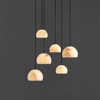 北歐創意設計師床頭燈簡約茶室飯廳餐廳半圓云石吧臺樓梯小吊燈