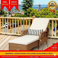 Sunbed Pool Rotan sintetis Mewah / Sun Lounger Lounge Chair Pool Kursi Kolam Renang Rotan sintetis