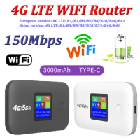 Portable Wireless Modem 4G Lte WiFi Router 3000mAh 150Mbps Outdoor WIFI Hotspot with SIM Card Slot Pocket Wireless WiFi Router