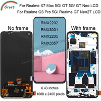 Original For OPPO Realme GT 5G RMX2202 lcd Display Touch Screen Digitizer For Realme GT Neo LCD For For Realme Q3 Pro 5G LCD