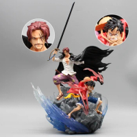 29cm Luffy Figure ONE PIECE Action Figurine Shanks Red Hair Pirates Anime Figures Pvc Collection Model Statue Ornament Toy Gifts