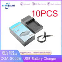 10PCS/LOTS CGA-S005E CGA-S005 S005E DMW-BCC12 Battery USB Charger for Panasonic Lumix DMC-LX1 LX2 LX3 FX3 With USB Cable