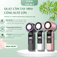 💯FREE SHIP💯Quạt Cầm Tay Turbo CLICKBUY 2025 – Gió Siêu Mạnh, Pin 5000mAh, Gập 180 Độ, Chế Độ Nén Lạn