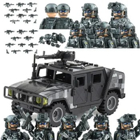 City SWAT Special Forces Figures Building Blocks Commando Police Army Soldiers Armor Car Military Weapons Bricks Toys For Kids