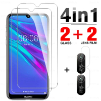 4-in-1 Cover Tempered Glass For Huawei Y5 Lite 2018 Y5 2019 Y5P 2020 Screen Protector For Huawei Y6 2019 Y6 Pro 2019 Camera Lens