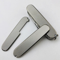 DIY Titanium Alloy TC4 Scale Handle with Tweezer Toothpick Cut-Out for 91mm Victorinox Swiss Army Knife DIY Mod
