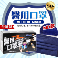 "永猷"MD雙鋼印 醫療用口罩 (未滅菌)搖滾深藍 50入盒裝