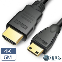 【UniSync】 Mini HDMI轉HDMI高畫質4K影音認證鍍金頭傳輸線 5M