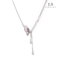 LS สร้อยคอแฟชั่นสำหรับผู้หญิง n2686  สร้อยเงินแท้ สร้อยคอเงินแท้